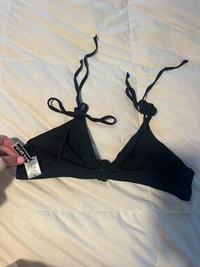 Dippin daisy Black Triangle Bikini Top - Adjustable Tie Straps